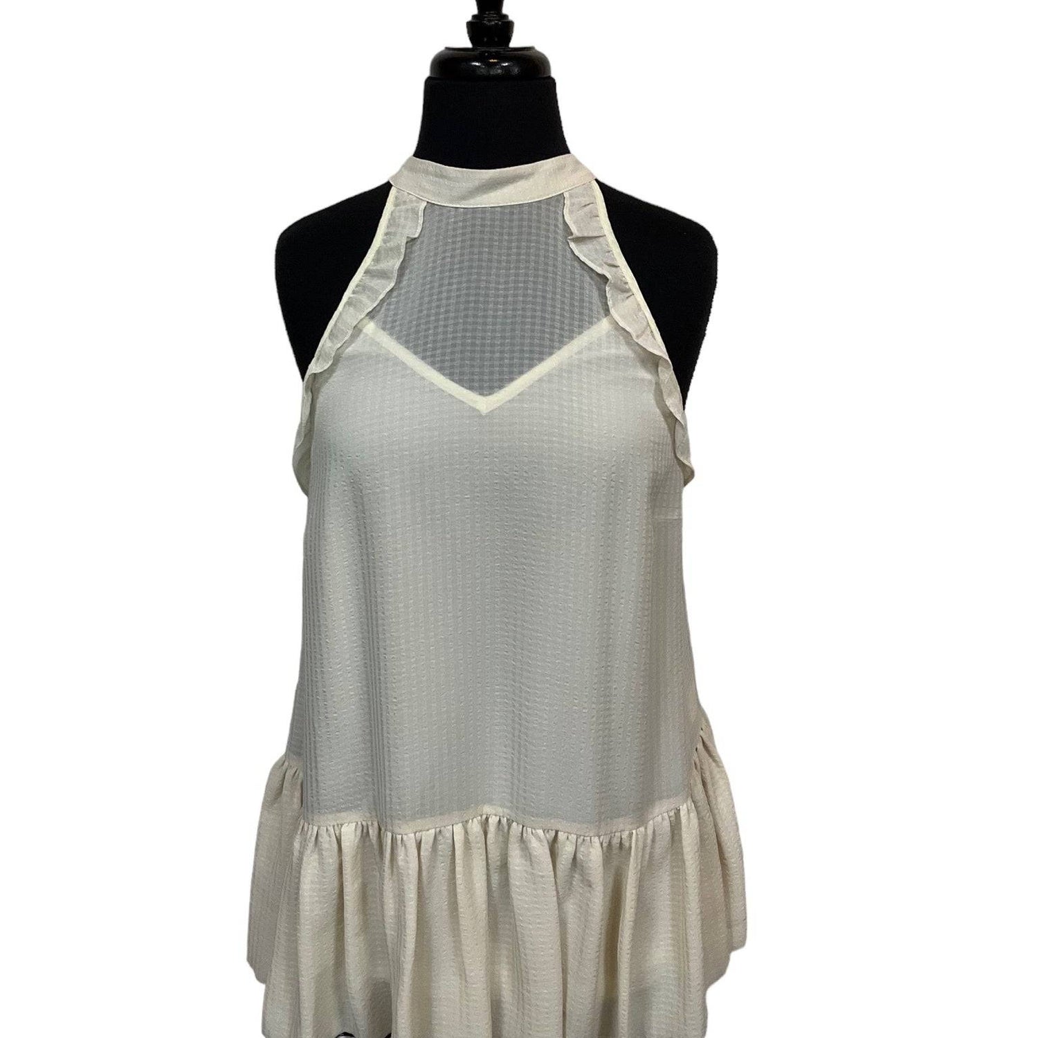 Julie Brown Ivory Sheer Ladies Pre-Owned Top - Size 4 - Margaret’s Fine Consignment