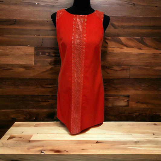 Nine West Size 2 Orange Textured Dress