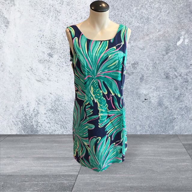 Lilly Pulitzer Size 10 navy/green palm tree Dress
