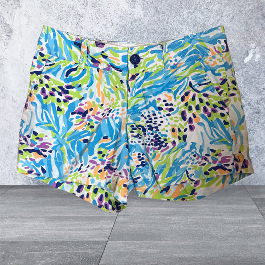 Lilly Pulitzer Size 0 aqua/peach/lime Shorts